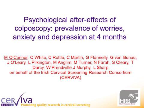 Image for Psychological after-effects of colposcopy: prevalence of worries, anxiety and depression at 4 months