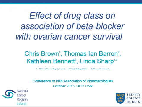 Image for Effect of drug class on association of beta-blocker with ovarian cancer survival