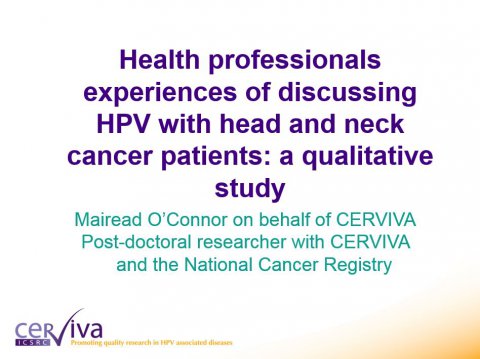 Image for Health professionals experiences of discussing HPV with head and neck cancer patients: a qualitative study