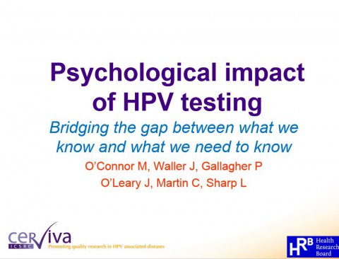 Image for Psychological impact of HPV testing: &#039;Bridging the gap between what we know and what we need to know&#039;