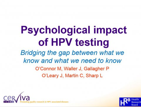 Image for Psychological impact of HPV testing: 'Bridging the gap between what we know and what we need to know'