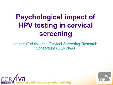 Image for Psychological impact of HPV testing in cervical screening