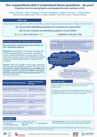 Image for Pre-testing with cognitive interviews highlights unanticipated decision making in a DCE